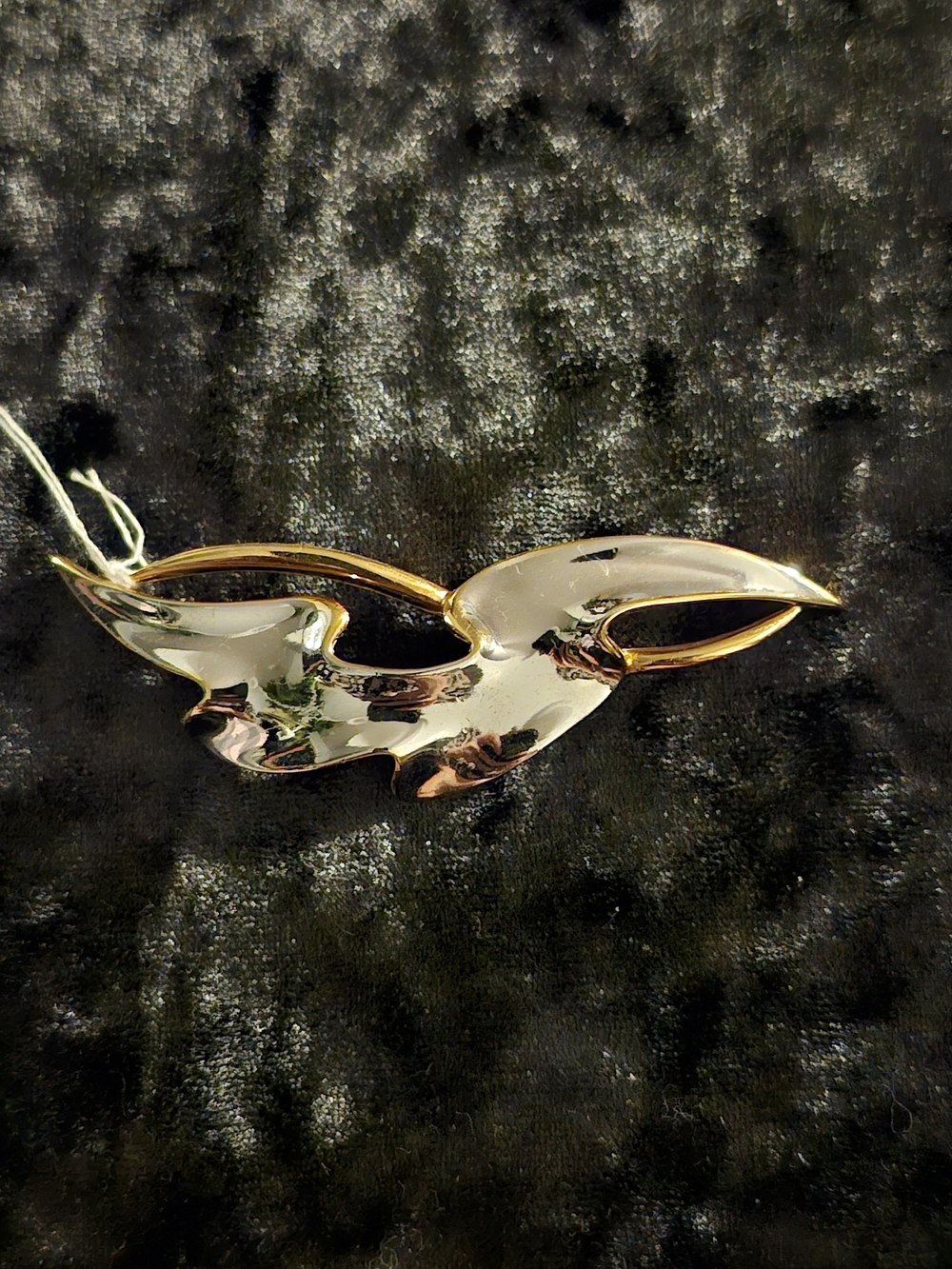 Vintage Trifari Two-Tone Gold & Silver Tone Abstract Brooch Pin Signed ©TRIFARI